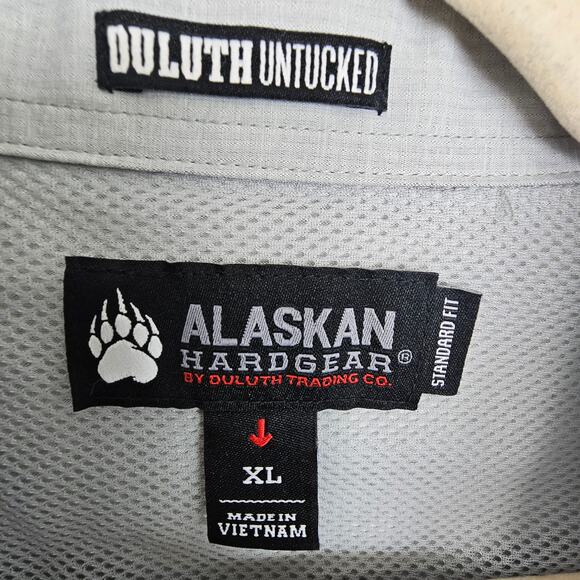 Alaskan Hardgear Duluth Trading Co. Gray Snap Front Untucked Shirt Men XL - Picture 6 of 8